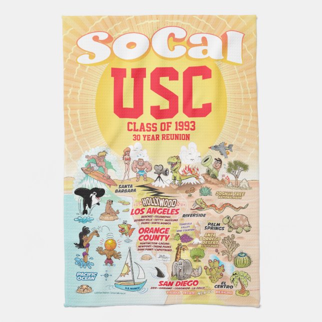 Customisable SoCal Tea Towel (Vertical)