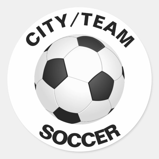 Customisable Soccer Classic Round Sticker (Front)