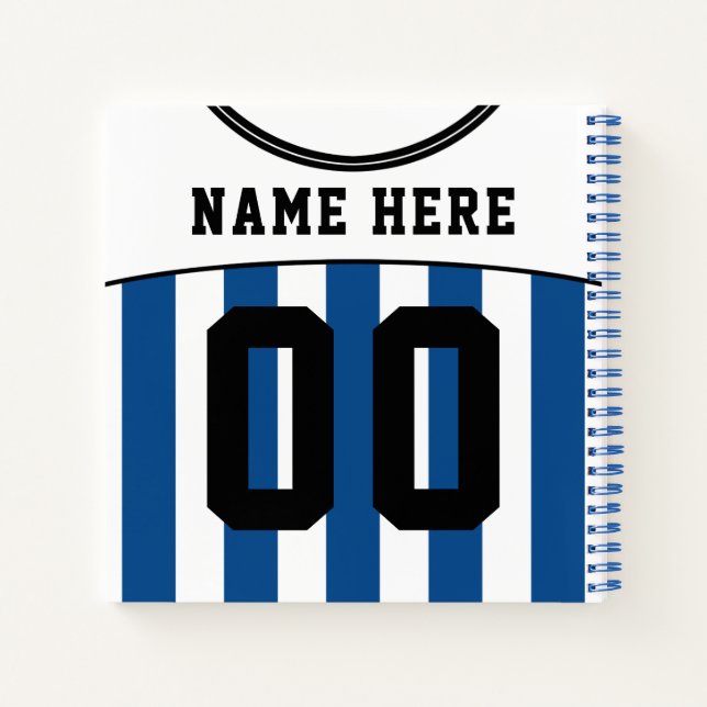 Customisable Soccer Football Jersey Notebook (Back)