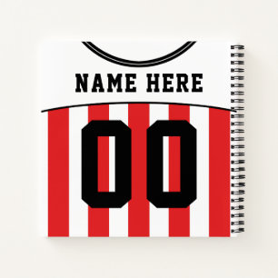 Customisable Soccer Football Jersey Notebook