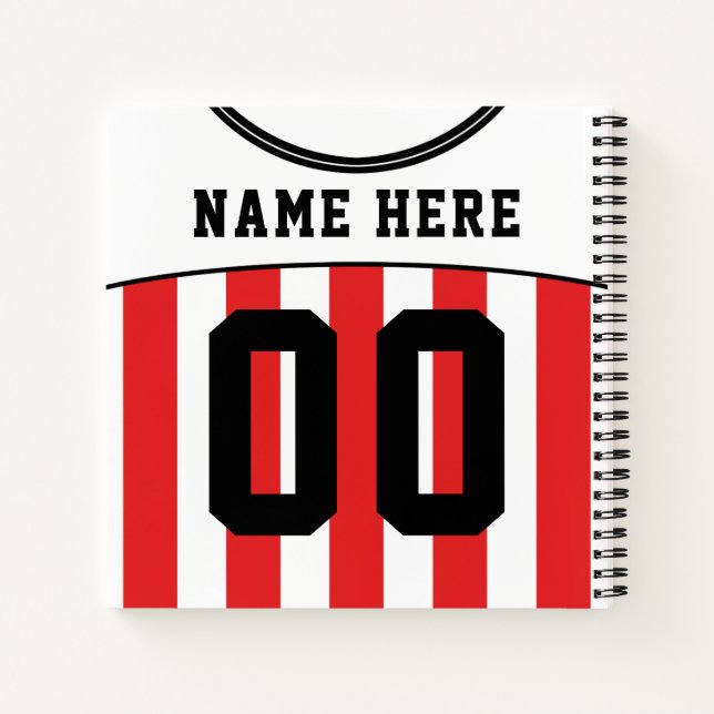 Customisable Soccer Football Jersey Notebook (Back)