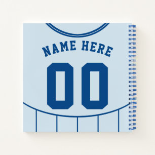 Customisable Soccer Football Light Blue Jersey Notebook