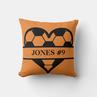 Customisable Soccer Heart Design Cushion