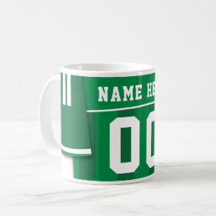 Customisable Soccer Jersey Mug, Green, Football Coffee Mug
