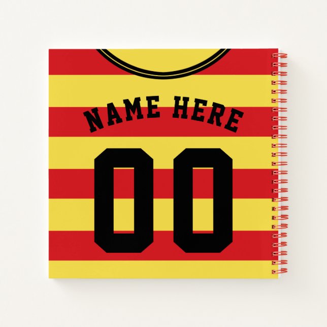 Customisable Soccer Jersey Template Notebook (Back)