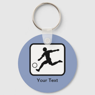 Customisable Soccer Player (Footballer) Logo Key Ring