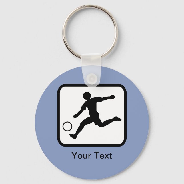 Customisable Soccer Player (Footballer) Logo Key Ring (Front)