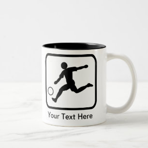 Customisable Soccer Player (Footballer) Logo Two-Tone Coffee Mug