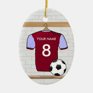 Customisable Soccer Shirt (claret) Ornament