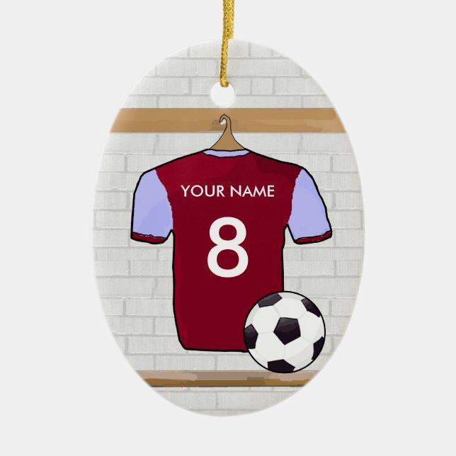 Customisable Soccer Shirt (claret)  Ornament (Front)