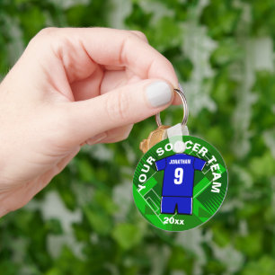 Customisable Soccer team player momento Key Ring