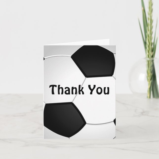 Customisable Soccer Thank You Cards Bulk or Buy 1 (Front)