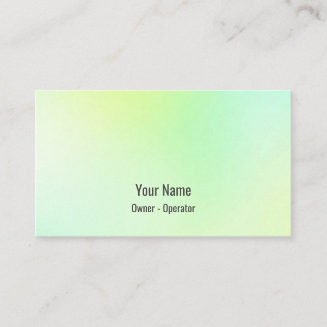 Customisable soft yellow green business card (Front)