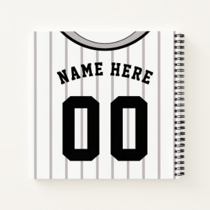 Customisable Softball Baseball Pinstripe Jersey   Notebook