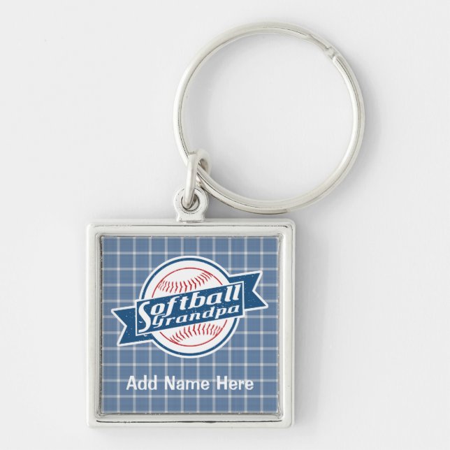 Customisable Softball Grandpa Keyring (Front)