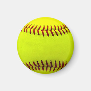 Customisable Softball Yellow Team Magnet