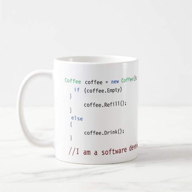 Customisable Software Developer  Code Coffee Mug (Left)