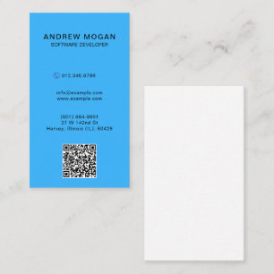 Customisable Software Developer Cyan-blue Business Card