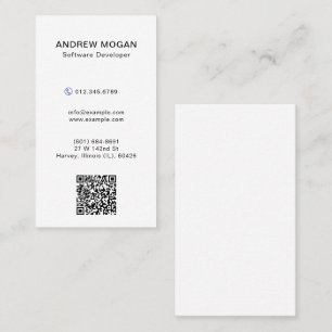 Customisable Software Developer White Colour Business Card