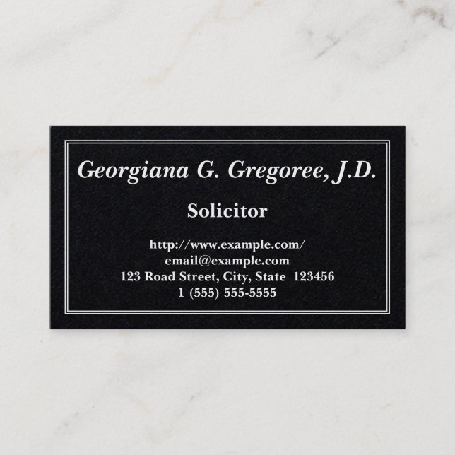 Customisable Solicitor Business Card (Front)
