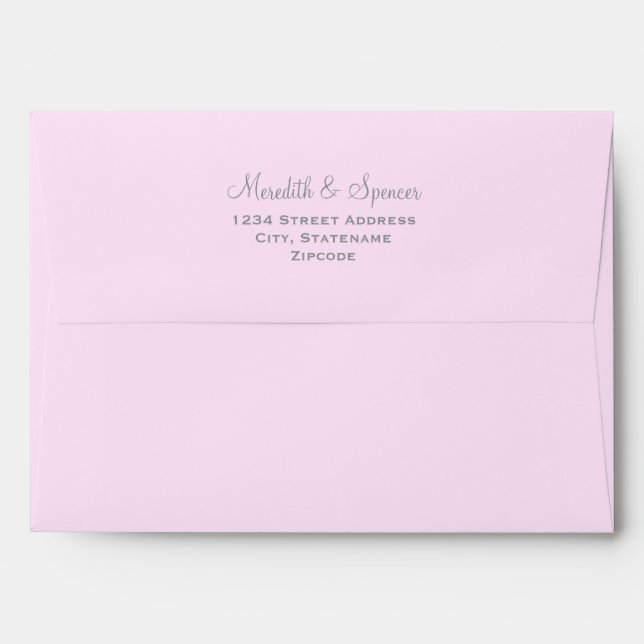 Customisable Solid Blush Pink Invitations Wedding Envelope (Back (Top Flap))