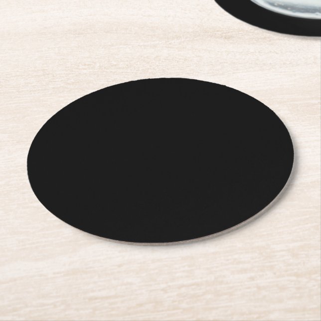 Customisable solid colour round paper coaster (Angled)