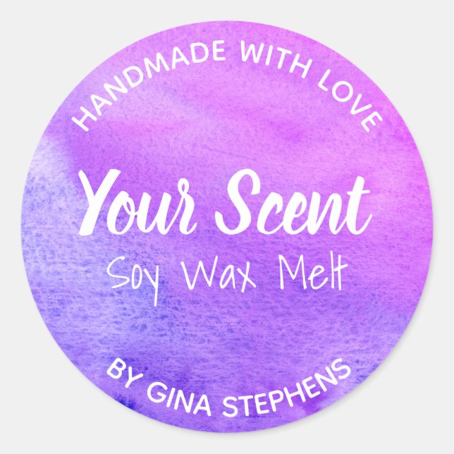 Customisable Soy Wax Melt Classic Round Sticker (Front)