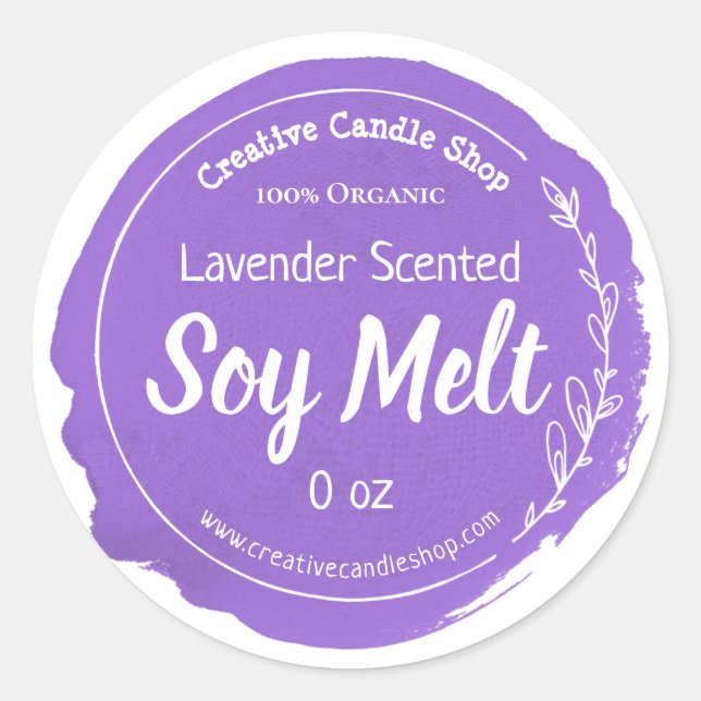 Customisable Soy Wax Melt Label Handmade Business (Front)