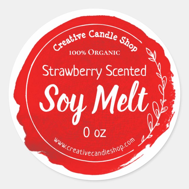 Customisable Soy Wax Melt Label Handmade Business (Front)