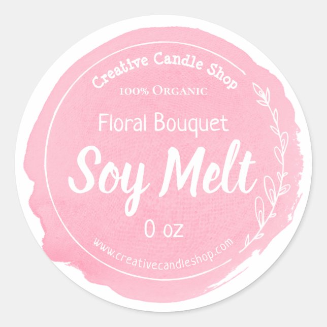 Customisable Soy Wax Melt Label Handmade Business (Front)