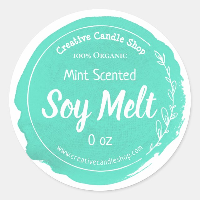 Customisable Soy Wax Melt Label Handmade Business (Front)