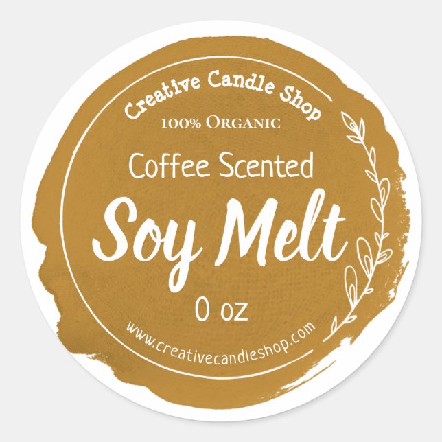 Customisable Soy Wax Melt Label Handmade Business (Front)