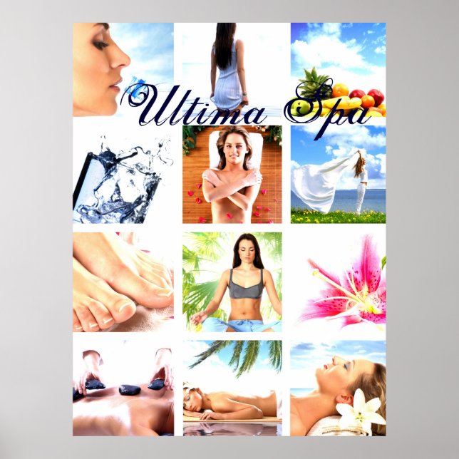customisable spa and beauty photo collage poster (Front)