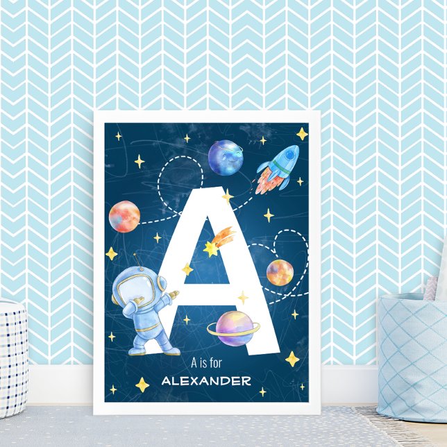 Customisable Space Adventure Letter 'A' Poster (Creator Uploaded)