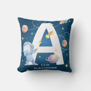 Customisable Space Adventure Letter 'A' Throw Pill Cushion