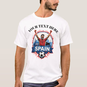 Customisable Spain Soccer Football Team Supporters T-Shirt