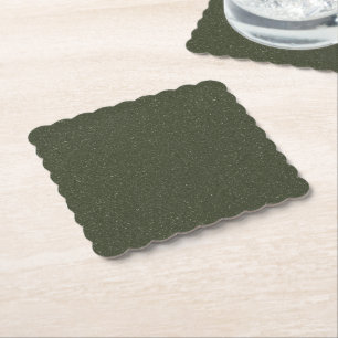Customisable Speckled Moss Green Paper Coaster