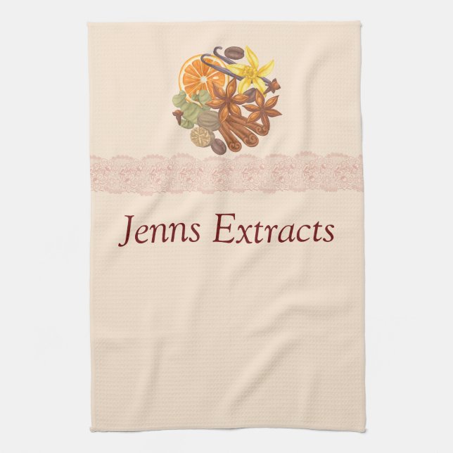 Customisable Spices and Seasonings and Extracts No Tea Towel (Vertical)