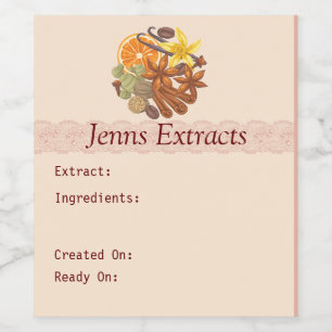 Customisable Spices and Seasonings and Extracts  Wine Label