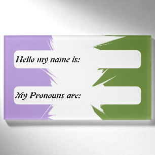 Customisable Spiky Boho Genderqueer Pride Flag Name Tag