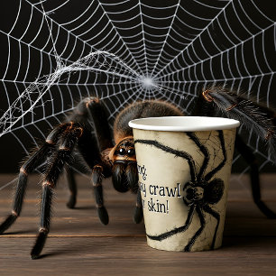 Customisable Spine-tingling Spider HALLOWEEN Bash Paper Cups