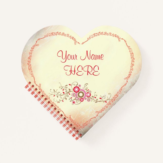 Customisable Spiral Heart-shaped notebook (Front)