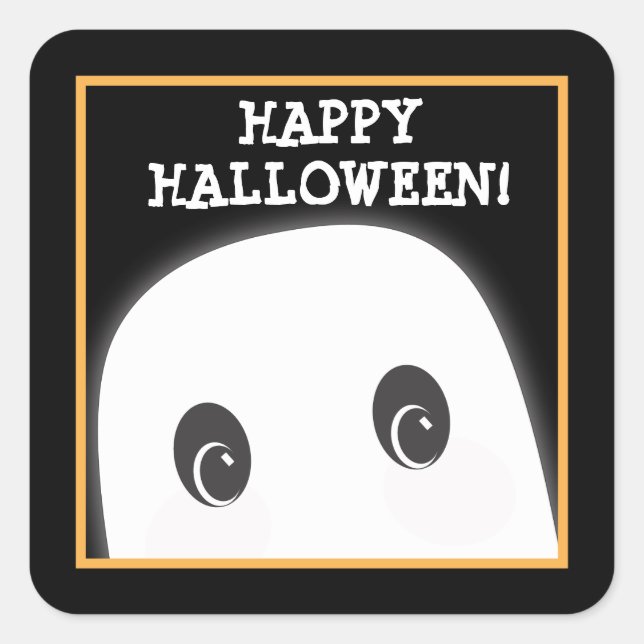 Customisable Spooky Ghost Halloween Sticker (Front)