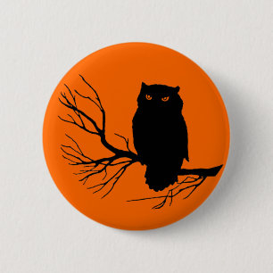 Customisable Spooky Owl 6 Cm Round Badge