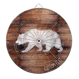 Customisable Spray Painted Bear on Wood Dartboard