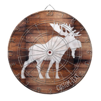 Customisable Spray Painted Moose on Wood Dartboard