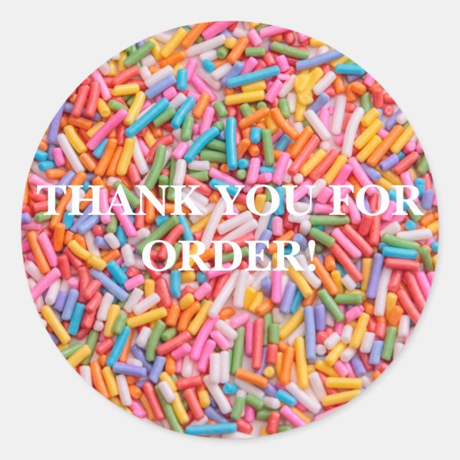 Customisable SPRINKLES THANK YOU STICKERS (Front)