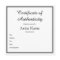 Customisable Square Certificate of Authenticity