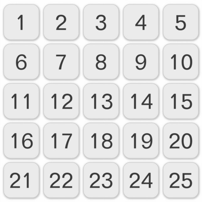 Customisable Square Number Stickers Black  (Front)