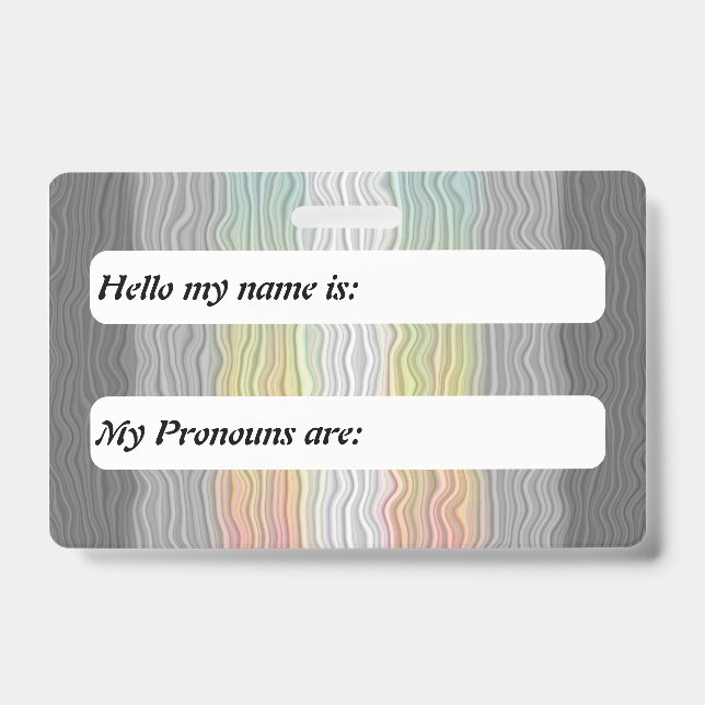  Customisable Squiggly Boho Demifluid Pride Flag ID Badge (Front)